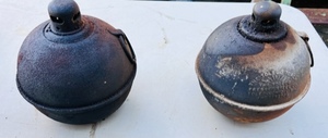 lot 196 image: Two Toledo Torch Smudge Pots Used For Road &amp Railroad Hazard Markers