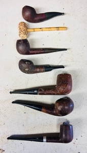 lot 224 image: Lot of Seven Vintage Smoking Pipes