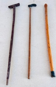 lot 251 image: Three AntiqueVintage Walking CanesSticks