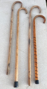 lot 263 image: Four AntiqueVintage Wooden Walking Canes
