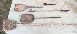 lot 267 image: Lot of Five Antique Vintage Fireplace Tools