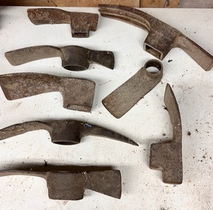 lot 281 image: Lot of Eight AntiqueVintage&nbsp PickHoeAggie Heads