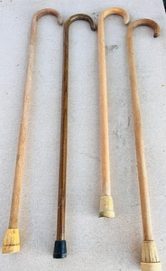 lot 283 image: Four AntiqueVintage Wooden Walking Canes