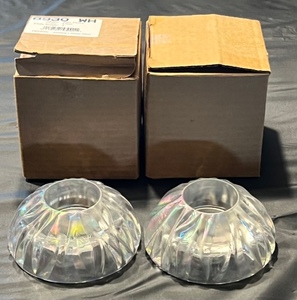 lot 14 image: Two Fenton Art Glass ICEBERG White Iridescent Carnival Votive Candle Holders