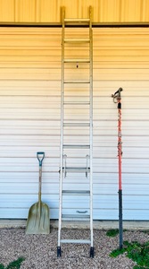 lot 56 image: Truper ShovelScoop, Werner 20ft Ladder, &amp Corona Long Reach Pruner