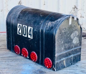 lot 98 image: Huge Black Metal Mailbox