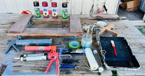 lot 104 image: Painting &amp Caulking Supplies W Furniture Dolly
