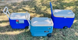 lot 159 image: Three Igloo Roll-Around Coolers-Wheelie Cool Maxcold Polar Roller