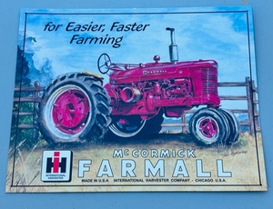 lot 44 image: 16 x 12 12 Metal Farmall Advertising Sign