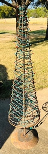 lot 94 image: Rebar &amp Barbed Wire Christmas Tree WLights