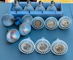 lot 174 image: Ten LED &amp Five Halogen Flood Lights