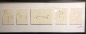 lot 236 image: Framed &amp Signed Picasso Animal Drawings&nbsp