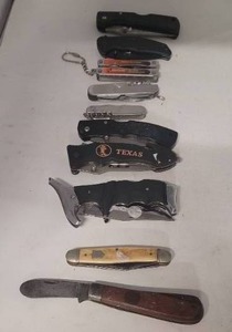 lot 4 image: lot of 10 pocket knives #1