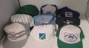 lot 10 image: lot of 9 vintage hats #1