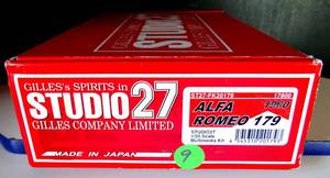 lot 9 image: BIG $ ITEM - Studio 27 ALFA ROMEO 179 1980 120 Scale Model Kit