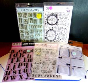 lot 11 image: COLLECTION OF CLEAR ART STAMPS FOR CRAFTING - 5 UNOPENED PACKS