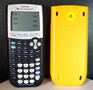 lot 16 image: Texas Instruments TI-84 Plus Graphing Calculator Black With Cover - WORKS $$