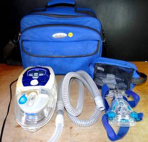 lot 52 image: ResMed S8 CPAP with Heated Humidifier - Hose, Mask, & Storage Case - TESTEDWORKS $$$