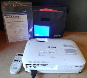 lot 55 image: Epson H309A LCD SVGA Multimedia Projector 2500 Lumens wRemote & Storage Bag - TESTEDWORKS $$$
