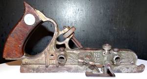 lot 87 image: Vintage Early Stanley #45 Wood Plane w Ornate Metal