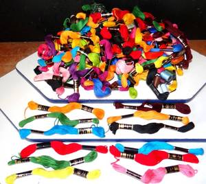 lot 113 image: IRIS 6 Strand Cotton Embroidery Floss -Assorted Colors New Thread HUGE Lot
