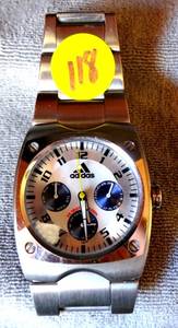 lot 118 image: Mens Rare Vintage Retro Adidas 316L Steel Bracelet 10-5005 Chronograph $$