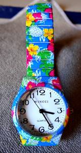 lot 174 image: WINCCI FLORAL WOMENS WATCH - STAINLESS BACK