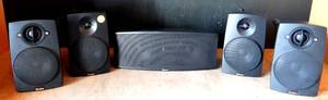lot 222 image: BOSTON ACOUSTIC SURROUND SOUND SYSTEM - 2X MICRO90XII, 2 X MICRO80X II, & 1X MICRO90cII $$$