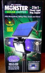lot 223 image: Monster Solar Bug Zapper 2in1 Solar Flood Light Solar Bug Zapper - NIB