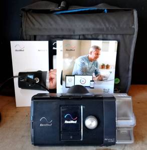 lot 243 image: ResMed Airsense 10 Autoset CPAP Machine with Humidifier wCase - TESTEDWORKS $$$