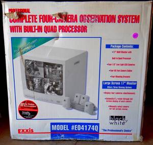 lot 245 image: Exxis E04174Q CRT Security 4 Camera Observation System - APPEARS NEW IN BOX