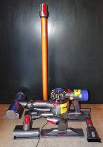 lot 265 image: DYSON UPRIGHT STICK VACUUM WITH MANY ATTACHMENTS - POWER TESTED GOOD