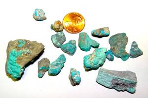 lot 48 image: ARIZONA MINED TURQUOISE - 30.1 grams TOTAL