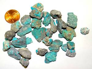 lot 56 image: ARIZONA MINED TURQUOISE - 32.0 grams TOTAL