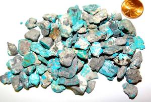 lot 57 image: ARIZONA MINED TURQUOISE - 70.3 grams TOTAL
