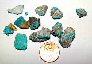 lot 58 image: NEW MEXICO MINED TURQUOISE - 12.3 grams TOTAL