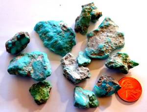 lot 16 image: NICE LARGE SIZE NEW MEXICO MINED TURQUOISE - 50 grams