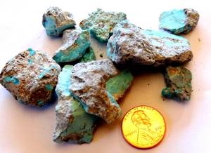 lot 26 image: CHUNKY ARIZONA TURQUOISE - 63.4 grams TOTAL