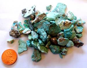 lot 29 image: NEW MEXICO MINED TURQUOISE - 50.2 grams TOTAL