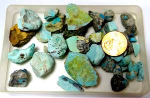 lot 35 image: NICE LOT OF ARIZONA MINED TURQUOISE - 68.0 grams TOTAL