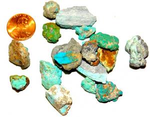 lot 39 image: ARIZONA MINED TURQUOISE - 30.3 grams TOTAL