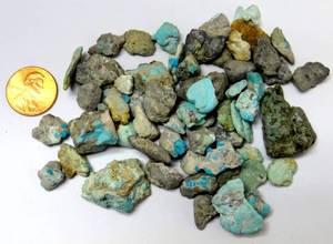 lot 40 image: NEW MEXICO MINED TURQUOISE - 70.8 grams TOTAL