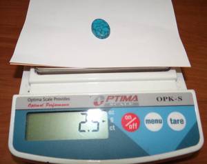 lot 43 image: SYNTHETIC TURQUOISE READY FOR JEWELRY MOUNT - 2.G grams
