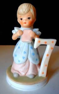 lot 93 image: Vintage 1982 Lefton China Christopher Collection Birthday 7 Seven Figurine