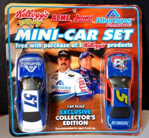 lot 103 image: Kelloggs Albertson 2001 Racing Mini Car Set #57 #5 Nascar