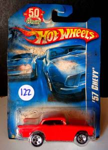 lot 122 image: HOT WHEELS 1957 CHEVY (PKG ISSUES)