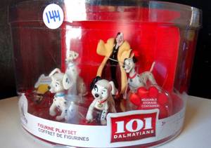 lot 144 image: Disney Parks 101 Dalmatians Figurine Playset 4 Dogs Pongo Perdita Cruella  - NEWSEALED