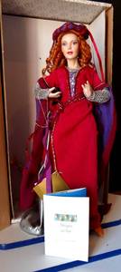 lot 147 image: BIG $ ITEM - Franklin Mint Morgan Le Fay 17 Porcelain Camelot Collector Doll