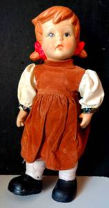 lot 165 image: RARE VINTAGE DOLL - GRETEL PORCELAIN STRING JOINTED DOLL LOT 11 $$