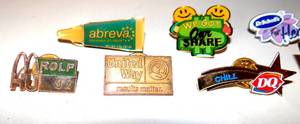 lot 184 image: LOT OF ADVERTISING PINS AS SHOWN